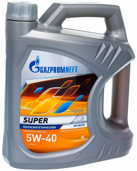 Масло моторное Gazpromneft Super 5W-40 (API SG/CD, 4л, пoлусинтетичecкoe) 2389901316